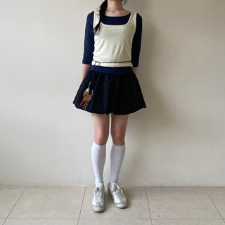 Modal Spandex Color Layered Sleeveless Bustier