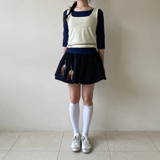 Modal Spandex Color Layered Sleeveless Bustier