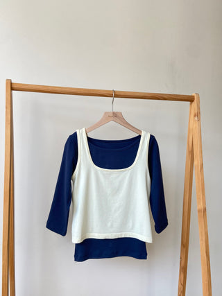 Modal Spandex Color Layered Sleeveless Bustier