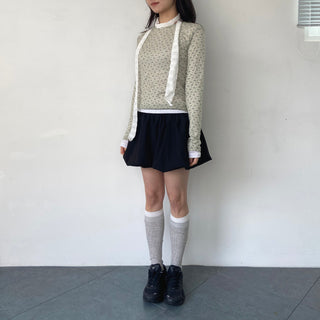 Wrinkle muffler, pleated tie, long scarf