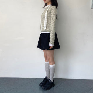 Wrinkle muffler, pleated tie, long scarf