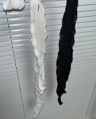 Wrinkle muffler, pleated tie, long scarf