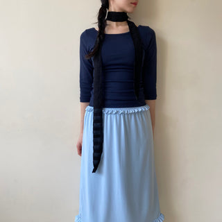 Wrinkle muffler, pleated tie, long scarf