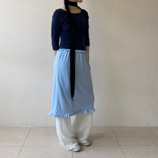 Wrinkle muffler, pleated tie, long scarf