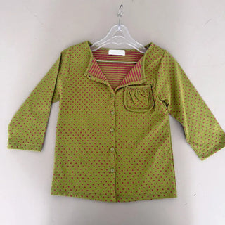 Dot Stripe Mix 3/4 Sleeve Cardigan Summer Vintage Cardigan