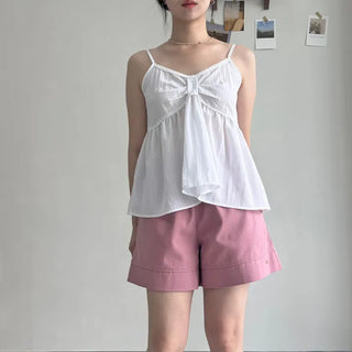Gold Symbol Cotton Elastic Waist Shorts