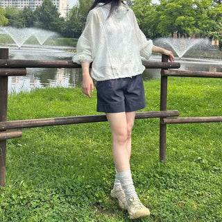Gold Symbol Cotton Elastic Waist Shorts