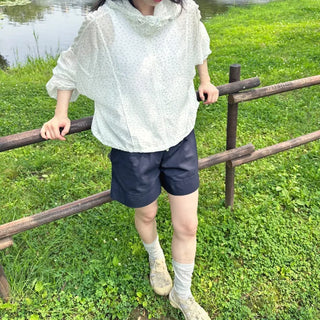 Gold Symbol Cotton Elastic Waist Shorts