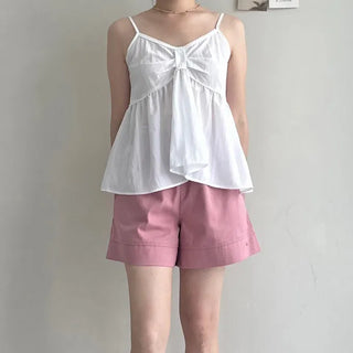 Gold Symbol Cotton Elastic Waist Shorts