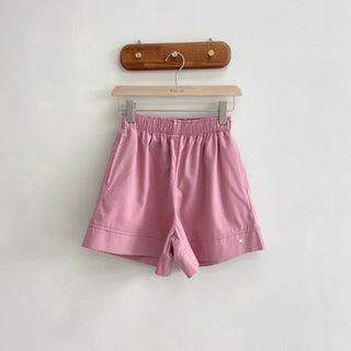 Gold Symbol Cotton Elastic Waist Shorts