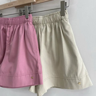 Gold Symbol Cotton Elastic Waist Shorts