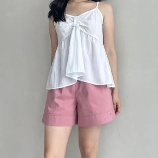 Gold Symbol Cotton Elastic Waist Shorts