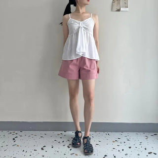 Gold Symbol Cotton Elastic Waist Shorts