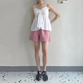 Gold Symbol Cotton Elastic Waist Shorts