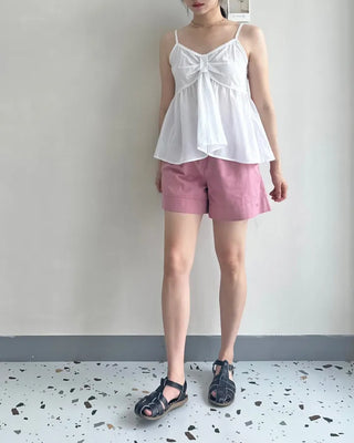 Gold Symbol Cotton Elastic Waist Shorts