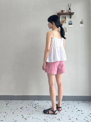 Gold Symbol Cotton Elastic Waist Shorts