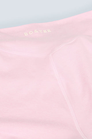 Brushed Jersey Ruched Flared Trousers in Pale Pink Marl