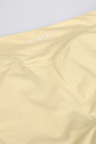 Ruched Mini Shorts in Lemon Marl