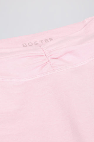 Ruched Mini Shorts in Pale Pink Marl