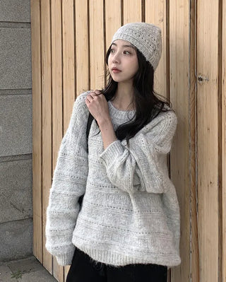 (Set) Wool Beanie & Knit Set