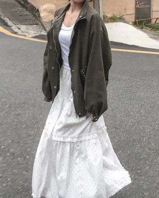 Oversized long-sleeved jacket