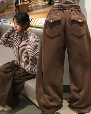 Fleece-lined string pants
