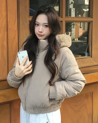Corduroy Fur Down Parka