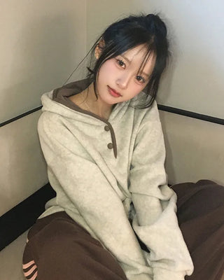 Two-tone fleece hoodie