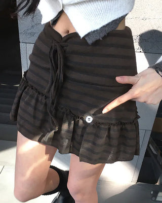 Frill Button Skirt