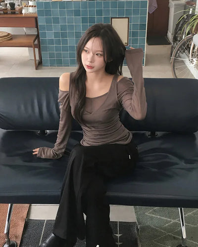 (set) V-neck camisole & T-shirt