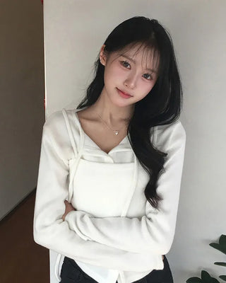 (Set) Layered Camisole & Cardigan Set
