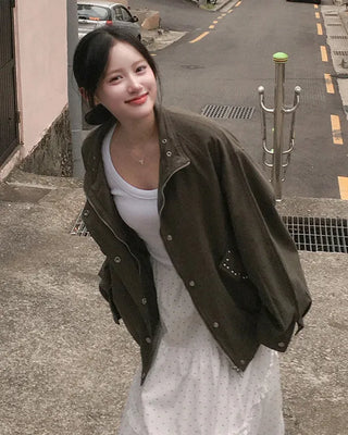 Oversized long-sleeved jacket
