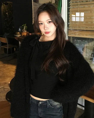 Shaggy oversized cardigan