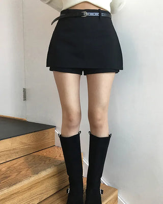 Belted mini skirt panties