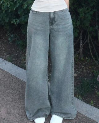 [6 colors][Length selectable] Chemical Wash Wide Pants