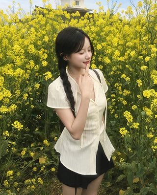 [3 colors] Stole Blouse
