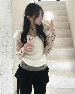 Frilled skirt bootcut pants