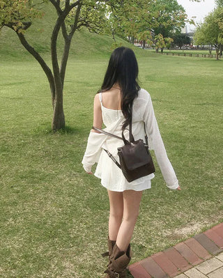 [2 colors] Mini Leather Backpack