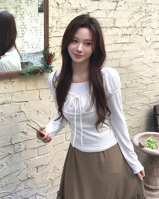 Layered Ribbon Long Sleeve T-Shirt