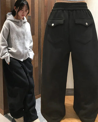 Fleece-lined string pants
