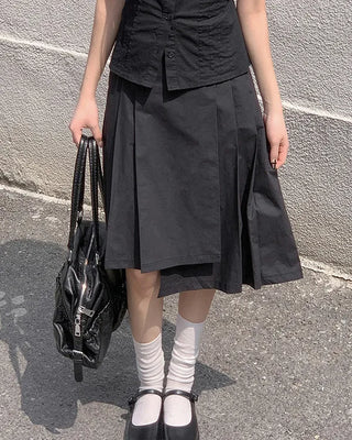 Pleated midi skirt