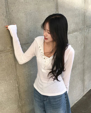Hooded Slim Fit Long Sleeve T-Shirt