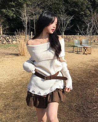 Tiered flared mini skirt