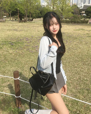 [2 colors] Mini Leather Backpack