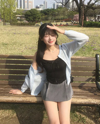 [5 colors] Frill Ribbon Sleeveless
