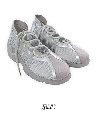 [2 colors] Mesh Mary Jane Platform Sneakers