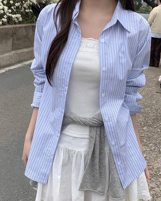 Striped oversized shirt blouse