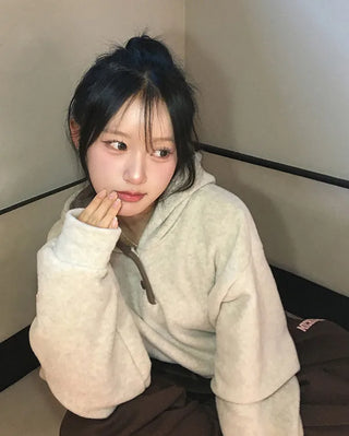 Two-tone fleece hoodie