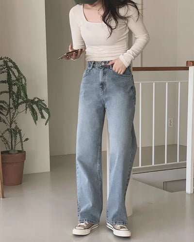 (basic/long) Wide Denim Pants - 4 sizes