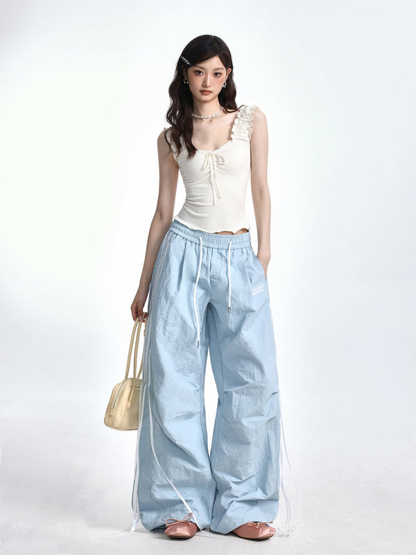 Slim textured edge knot top